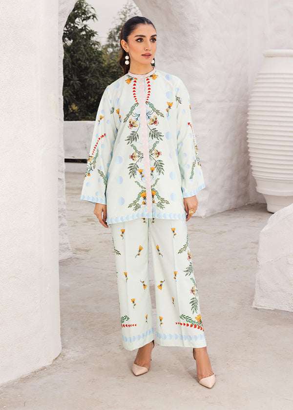 Floret Floral Dress with Wildflowers, Garden Motifs, and Lime Green Accents by Zainab Musa.